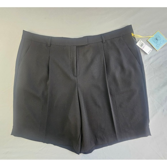 CeCe Pants - CeCe Opalescent Skies Black Pleated Shorts Plus Size Women's 22W NWT L311